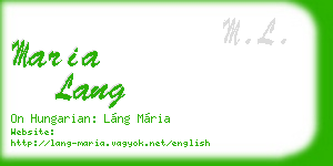 maria lang business card